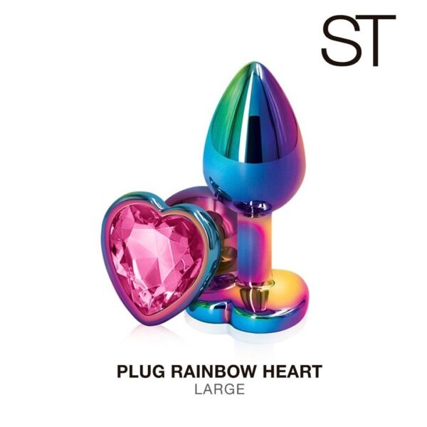 Plug Rainbow con joya corazón